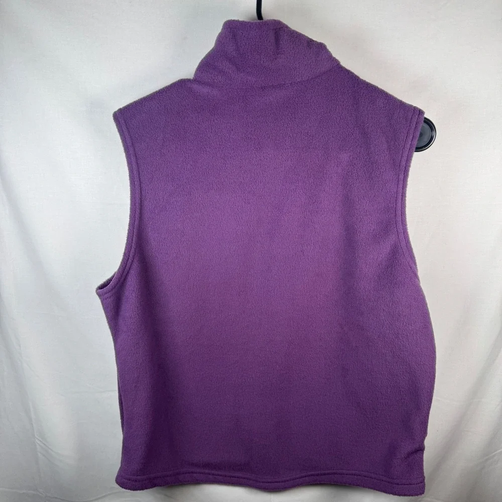 Tipsy Fleece Vest Mens XL Purple Montana Mountain Full Zip Made in USA